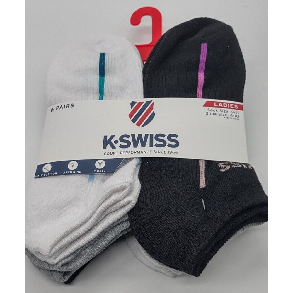 Women's K Swiss socks 9-11 new low cut 6 pair pack brand new